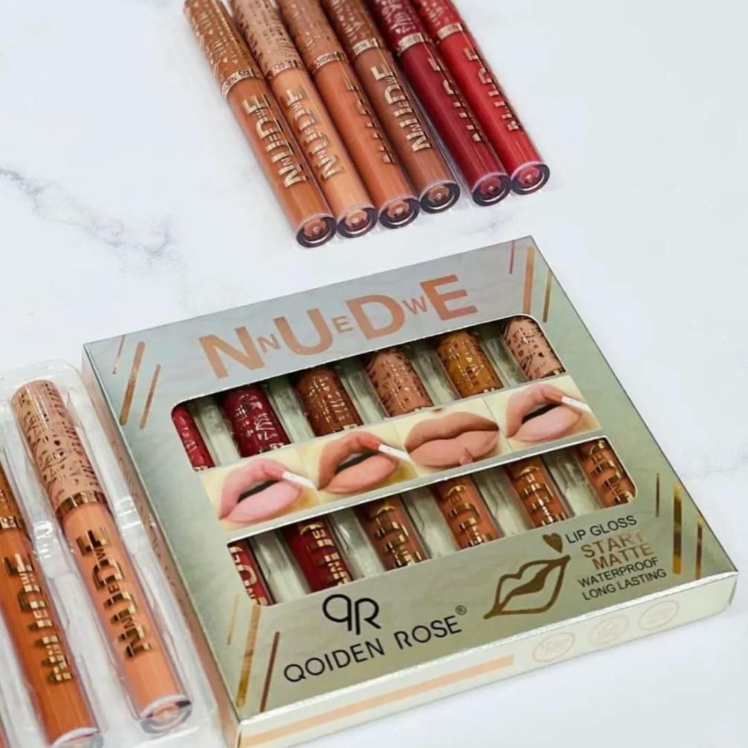 Matte Lip Gloss Set 6 Shades Long Lasting