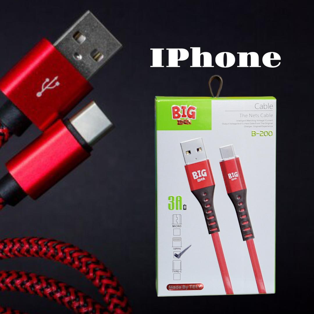 Red Braided iPhone Charging Cable 820 Plus