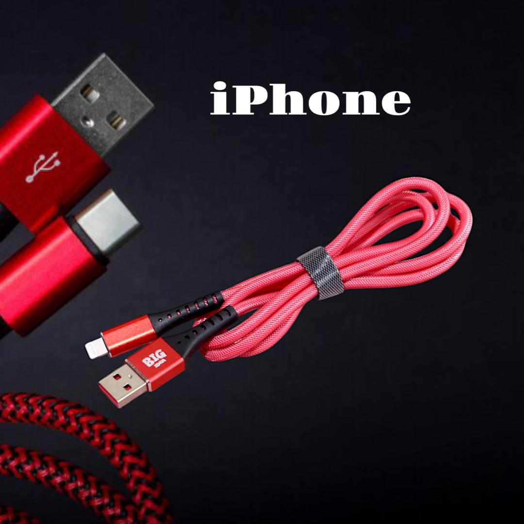 Red Braided iPhone Charging Cable 820 Plus