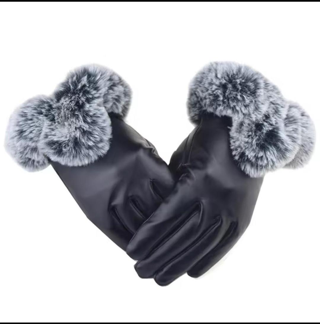 Premium Leather Gloves Black Winter Warm Pakistan