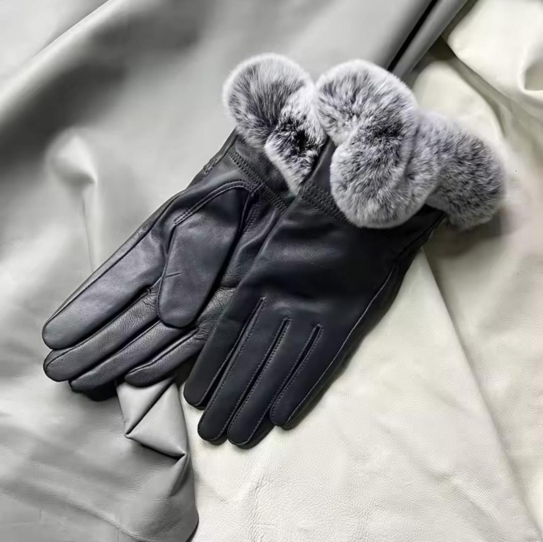 Premium Leather Gloves Black Winter Warm Pakistan