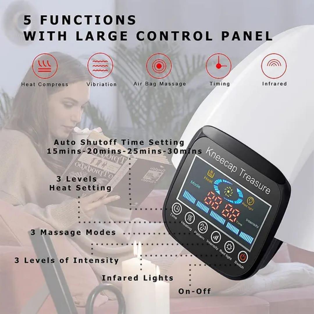 White Knee Massager with Heat Relief ABS Plastic
