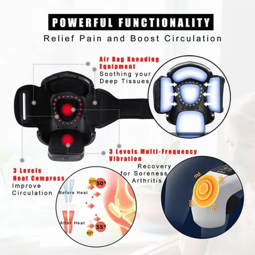 White Knee Massager with Heat Relief ABS Plastic