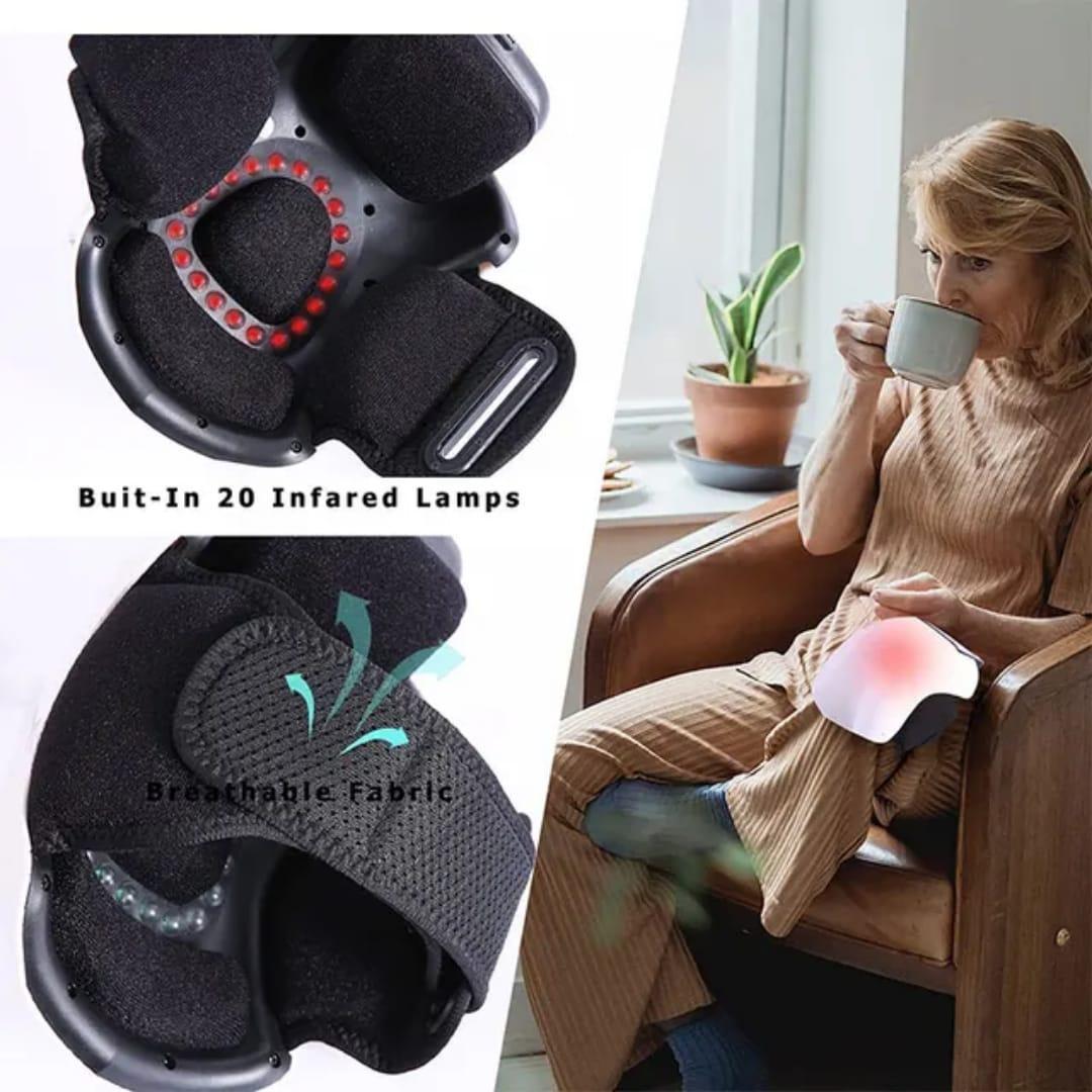 White Knee Massager with Heat Relief ABS Plastic
