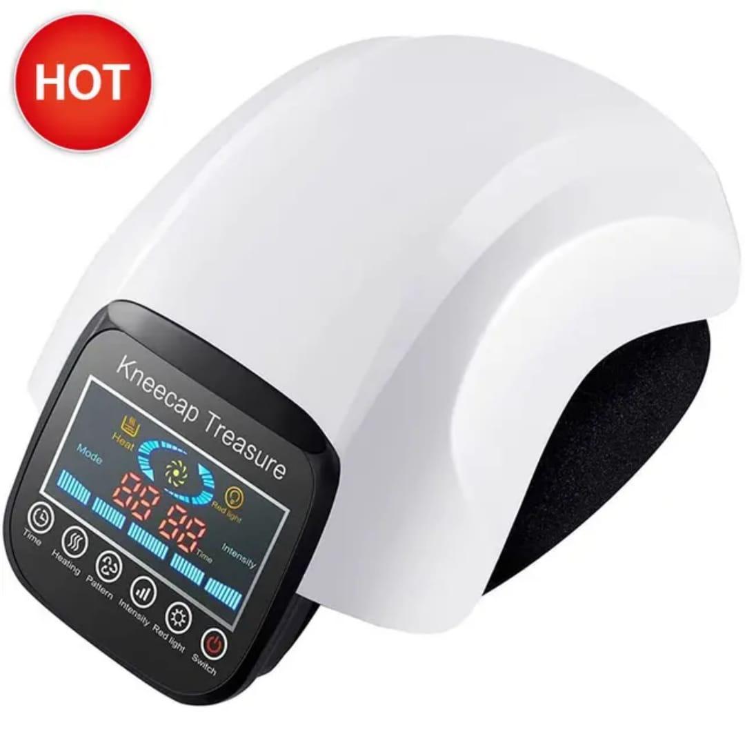 White Knee Massager with Heat Relief ABS Plastic