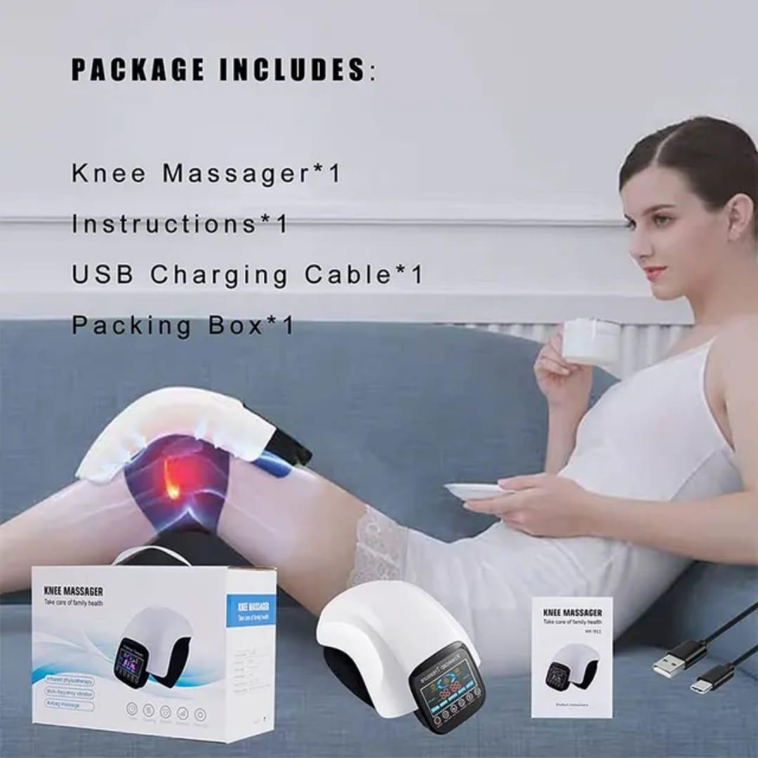 White Knee Massager with Heat Relief ABS Plastic
