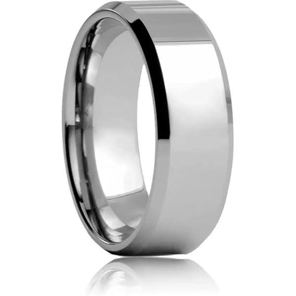 Titanium Ring & Necklace Set Silver Minimalist