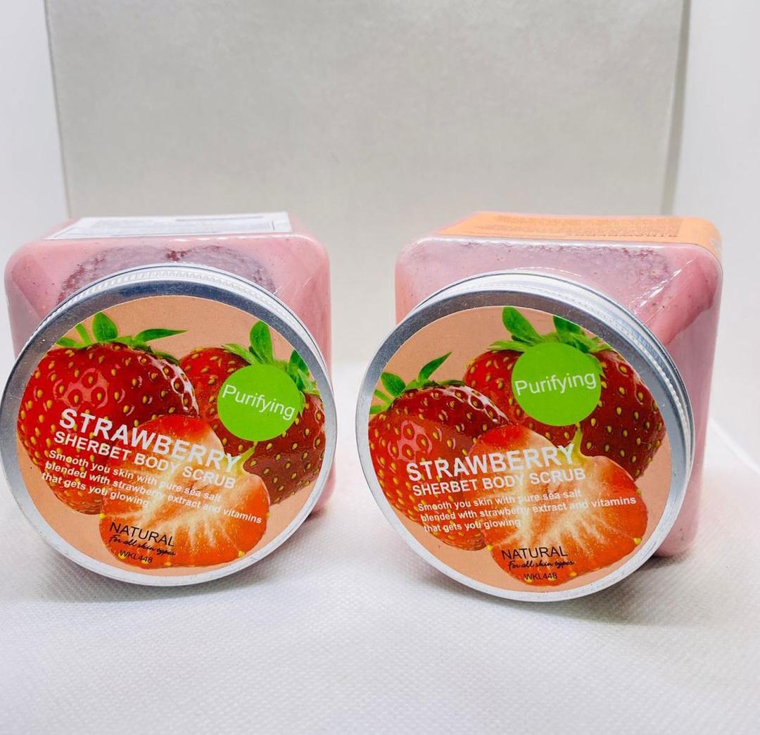 Strawberry Sherbet Body Scrub 350ml Pink Exfoliator for All Skin Types