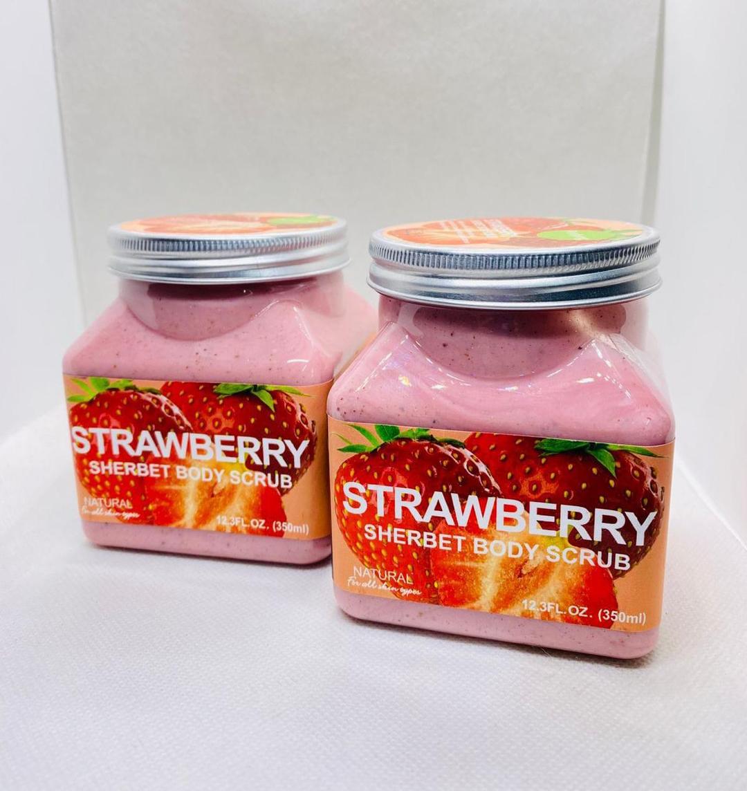Strawberry Sherbet Body Scrub 350ml Pink Exfoliator for All Skin Types