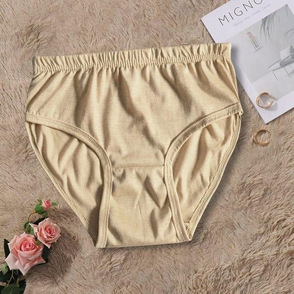 Stretchable Cotton Panties Black Beige S-XXL