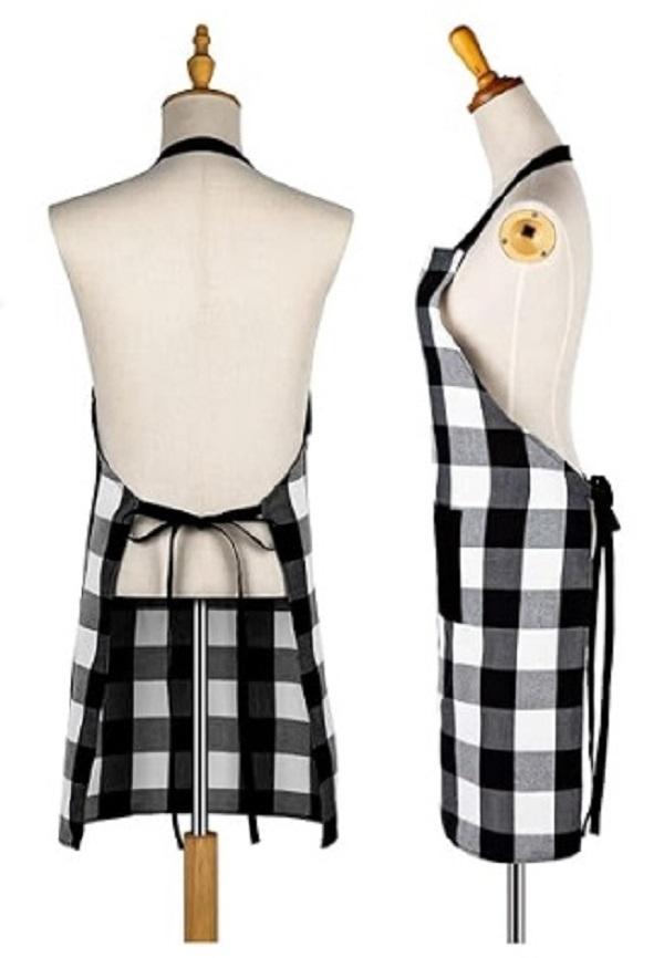 Premium Cotton Apron Black Blue Pink 31x28"