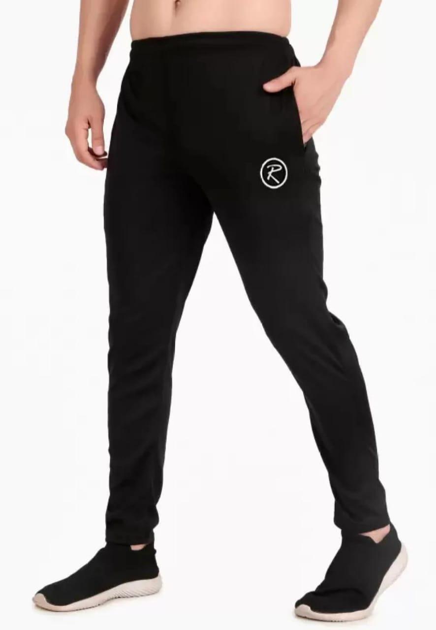 Men Dri Fit Printed Track Suit Black Slim Fit