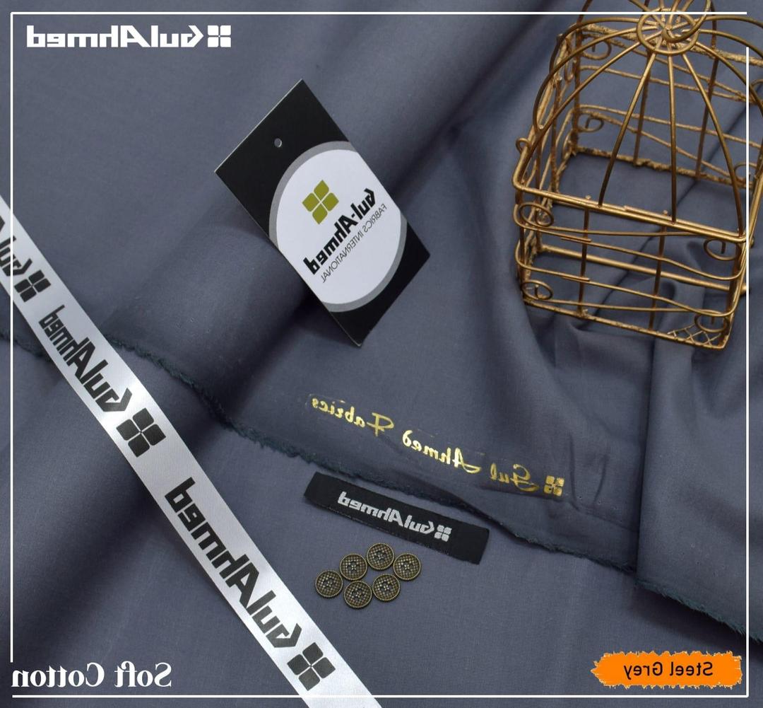 Men's Cotton Plain Suit Steel Grey Summer Pakistan