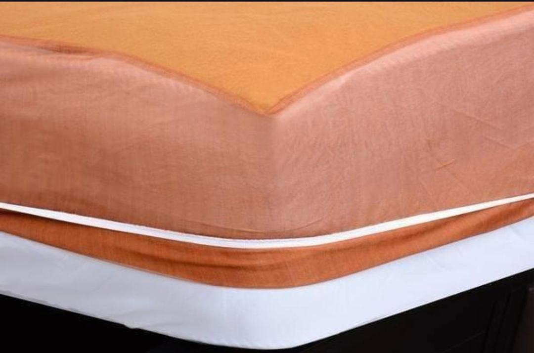 Terry Cotton Waterproof Double Bed Mattress Cover Brown