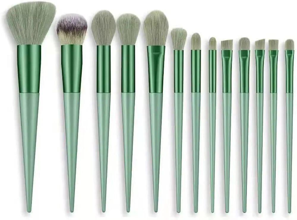 Makeup Brushes Set for Practice Green ABS