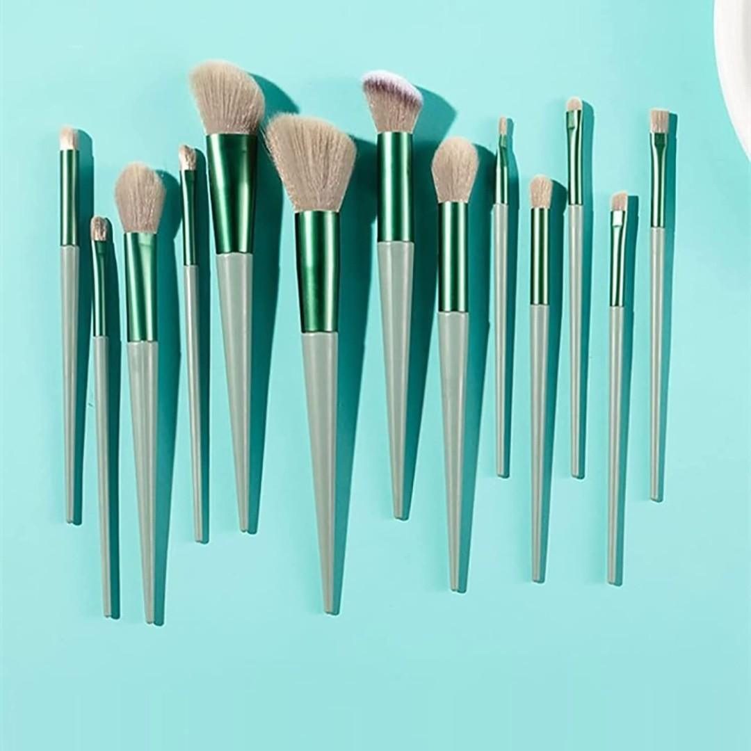Makeup Brushes Set for Practice Green ABS
