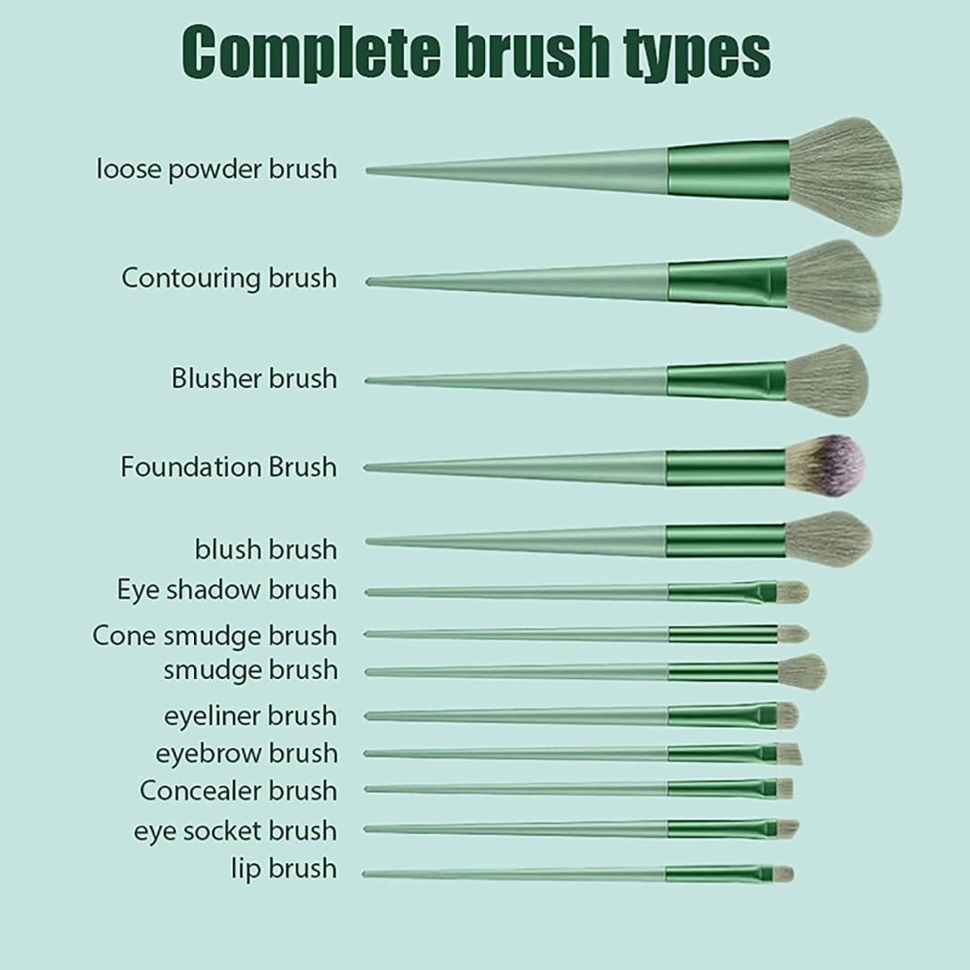 Makeup Brushes Set for Practice Green ABS