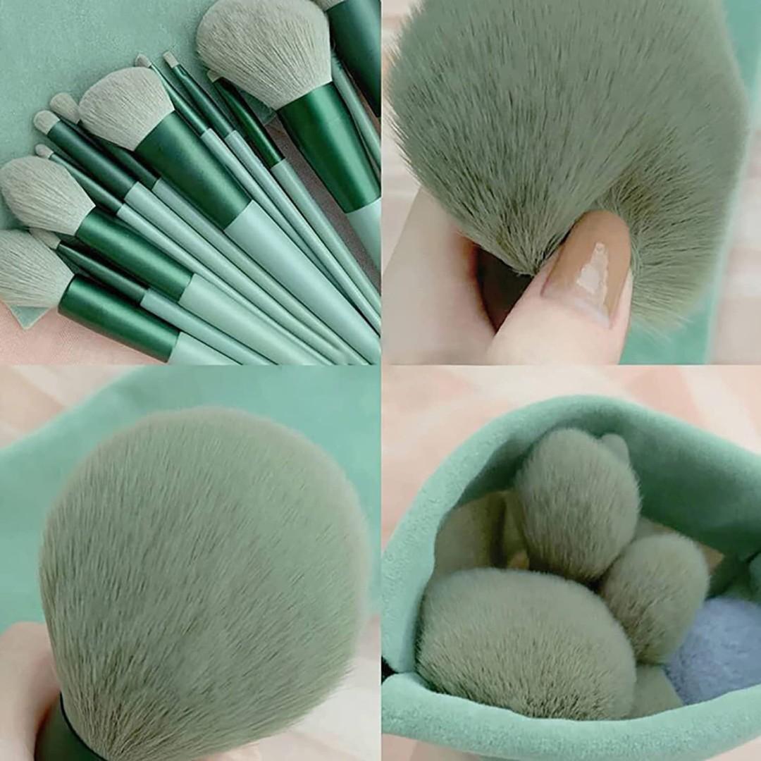 Makeup Brushes Set for Practice Green ABS