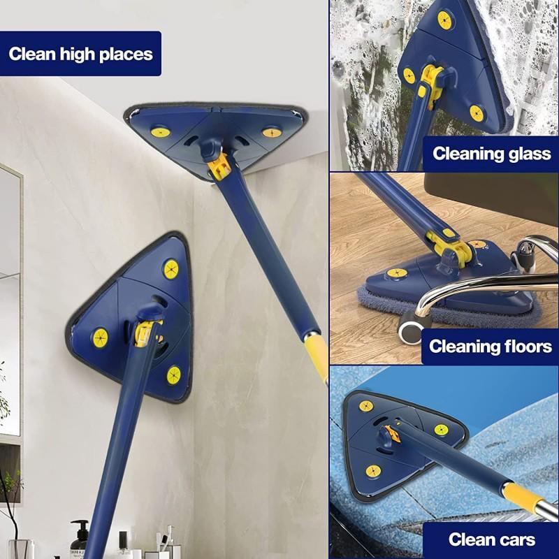 Blue Triangular Mop for Home Cleaning ABS Plastic