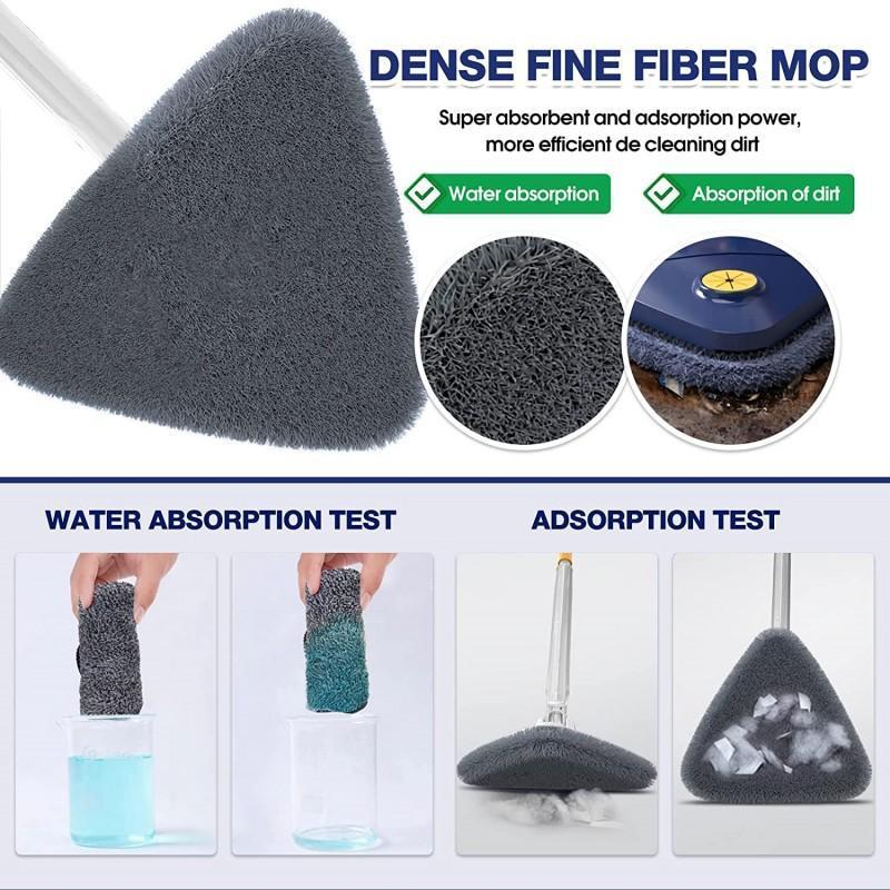 Blue Triangular Mop for Home Cleaning ABS Plastic