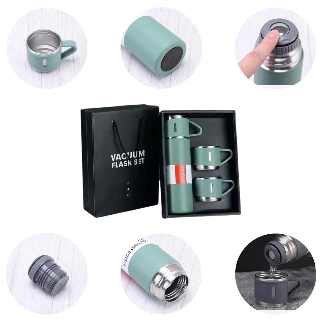Stainless Steel Vacuum Flask Set Black Matte