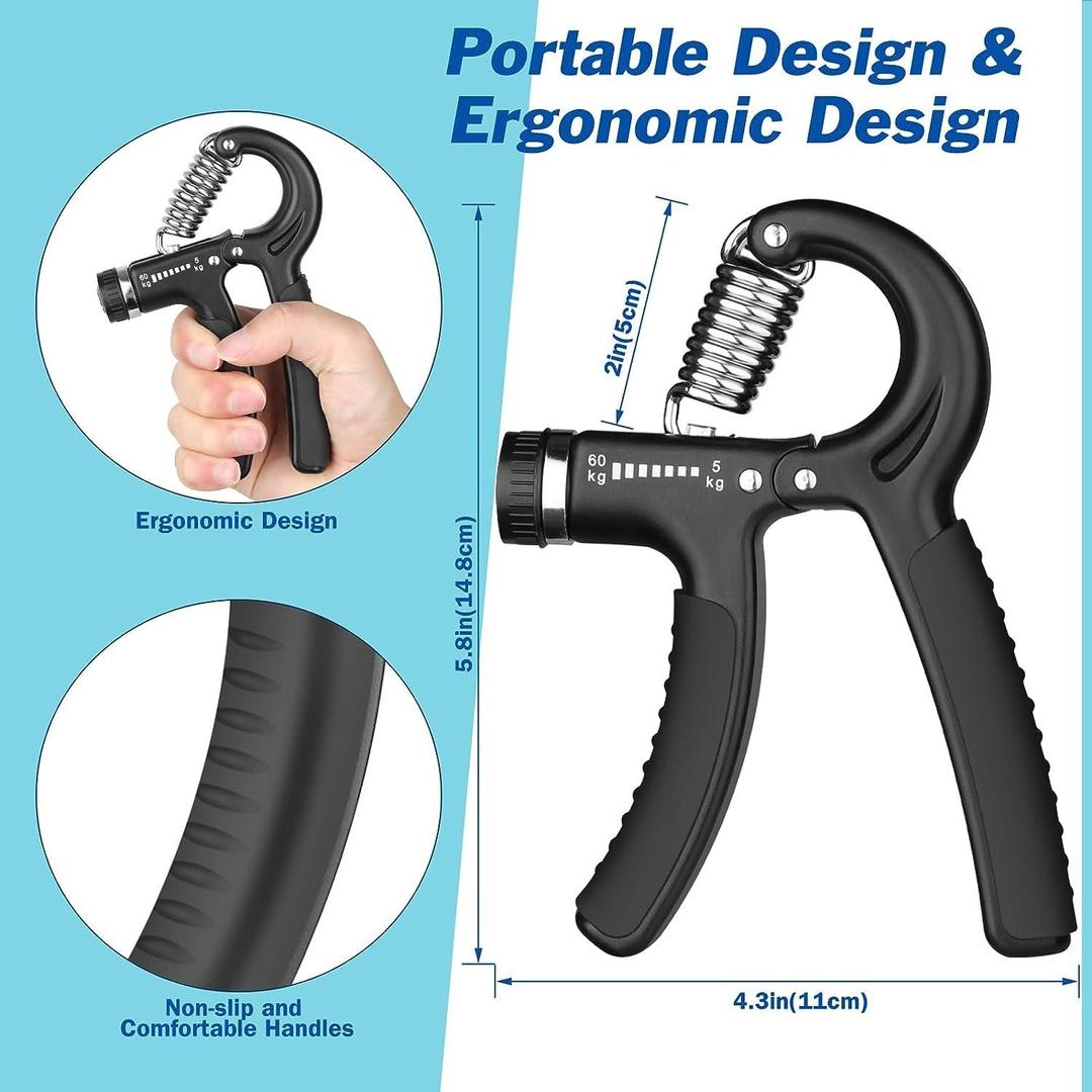 Adjustable Black Hand Gripper 5kg-60kg ABS