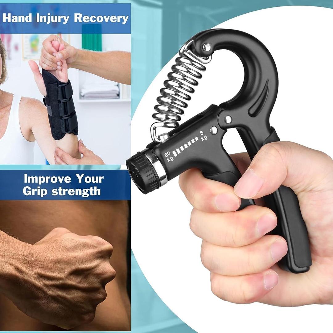 Adjustable Black Hand Gripper 5kg-60kg ABS
