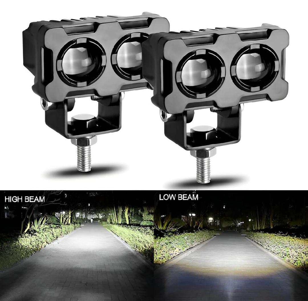Motorcycle Dual Color LED Headlight White Yellow