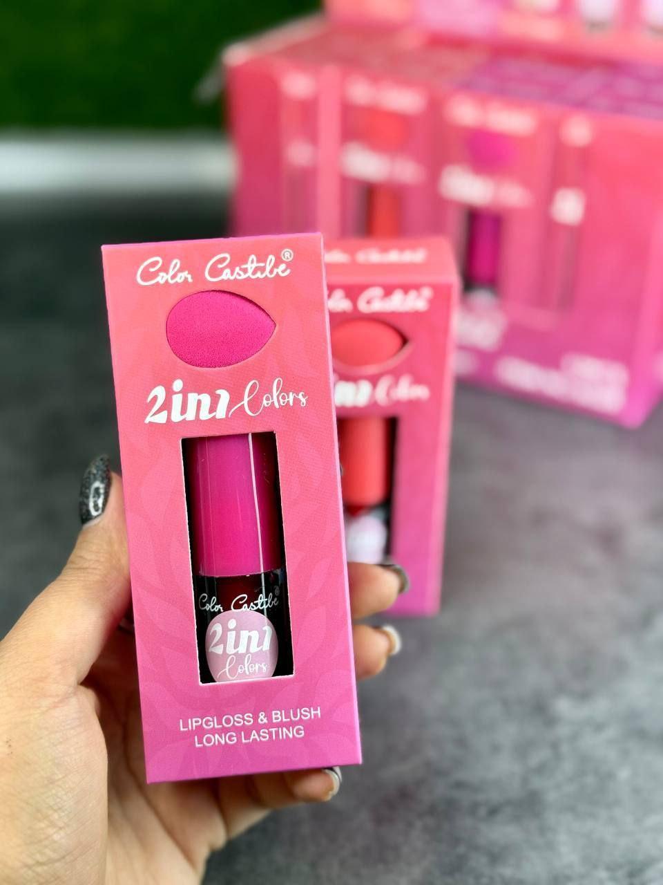 2 in 1 Lip Gloss & Blush Pink Long Lasting