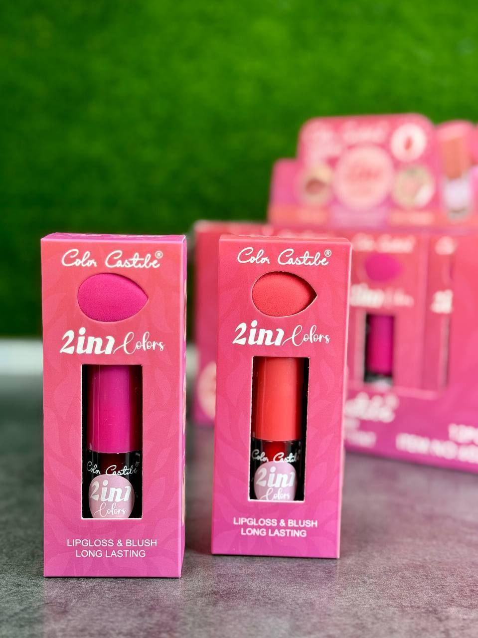 2 in 1 Lip Gloss & Blush Pink Long Lasting