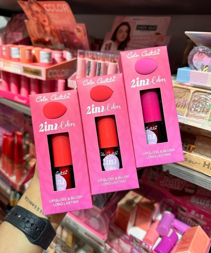 2 in 1 Lip Gloss & Blush Pink Long Lasting