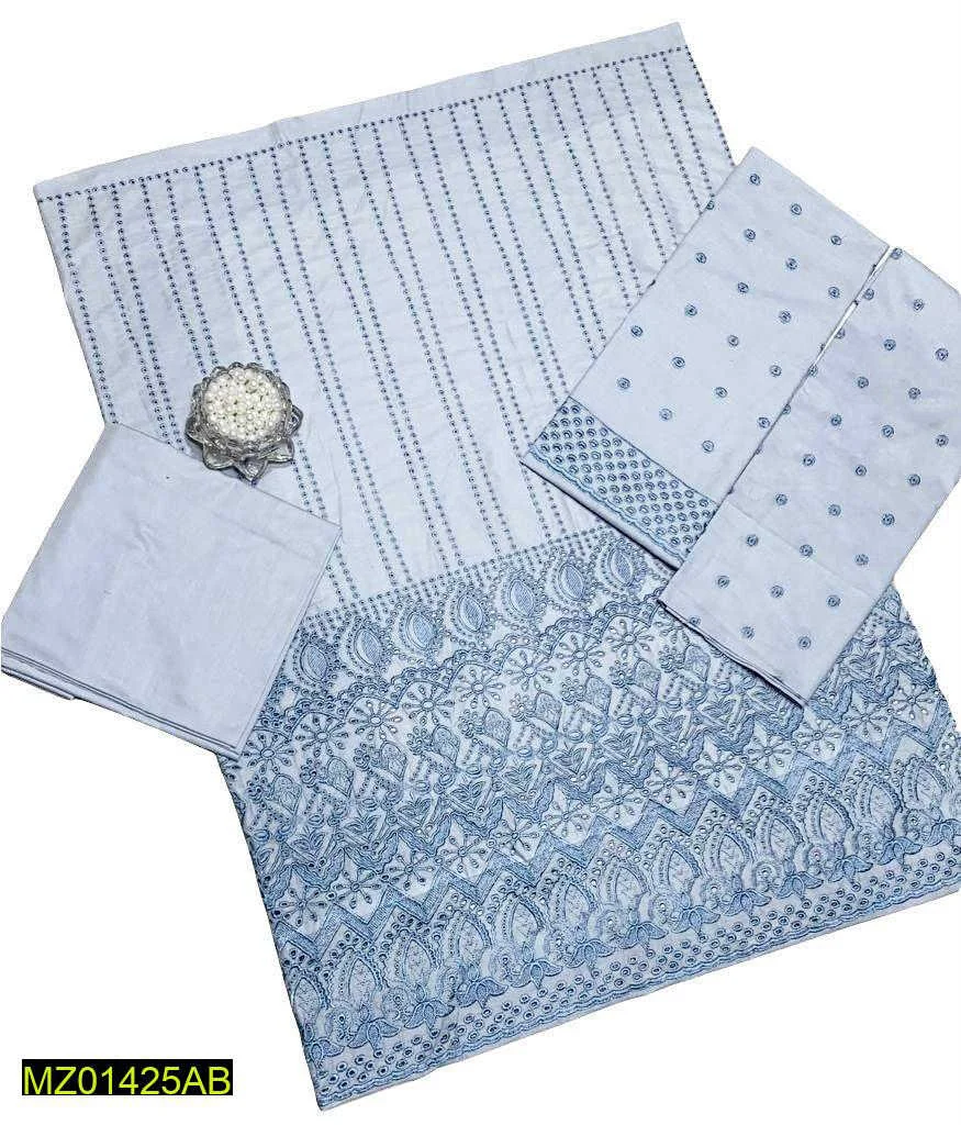 Unstitched 2 Pc Maria B Inspired Schiffli Lawn Suit Grey