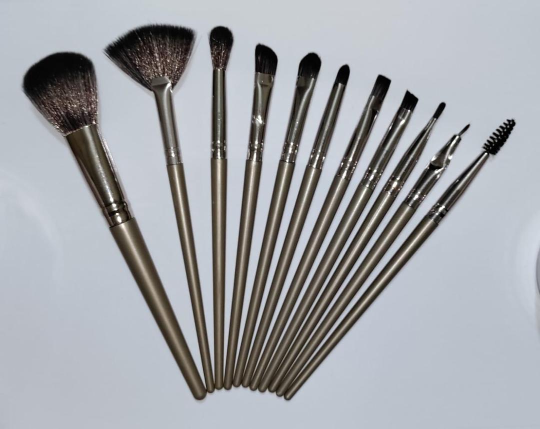 Reusable Makeup Brushes Set Gold ABS 11 Pcs