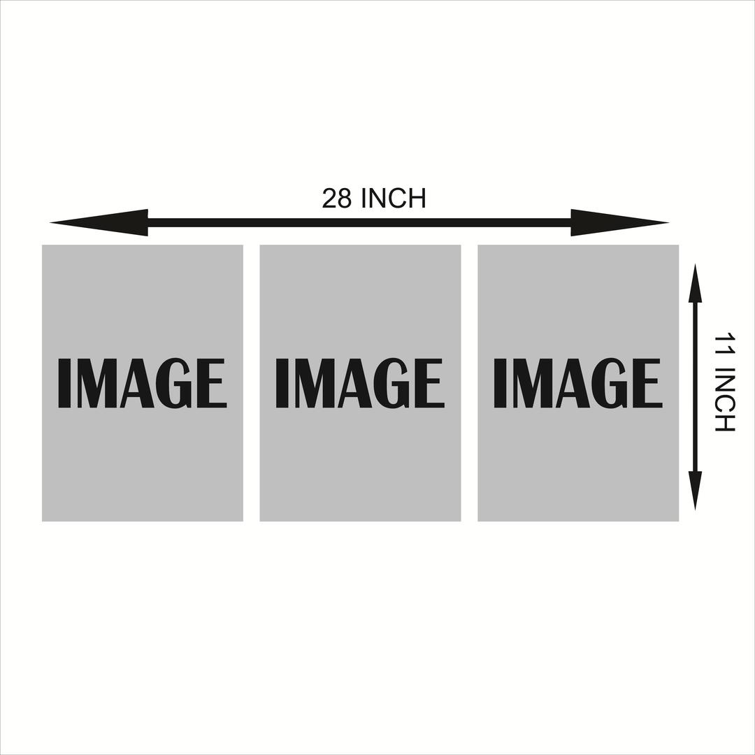 3 Piece Abstract Wall Art Set Multicolor Wood Frame