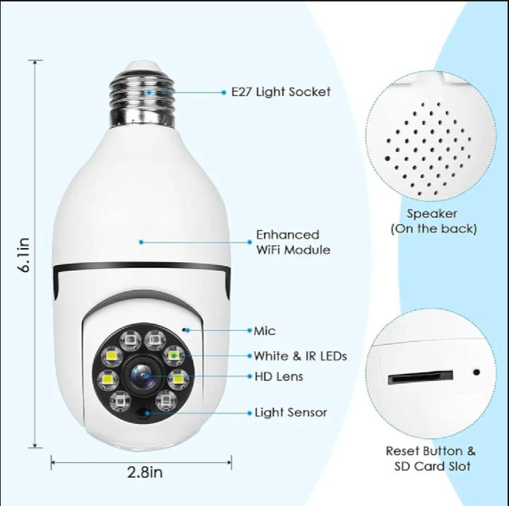 360-View Security Camera Easy Install White ABS