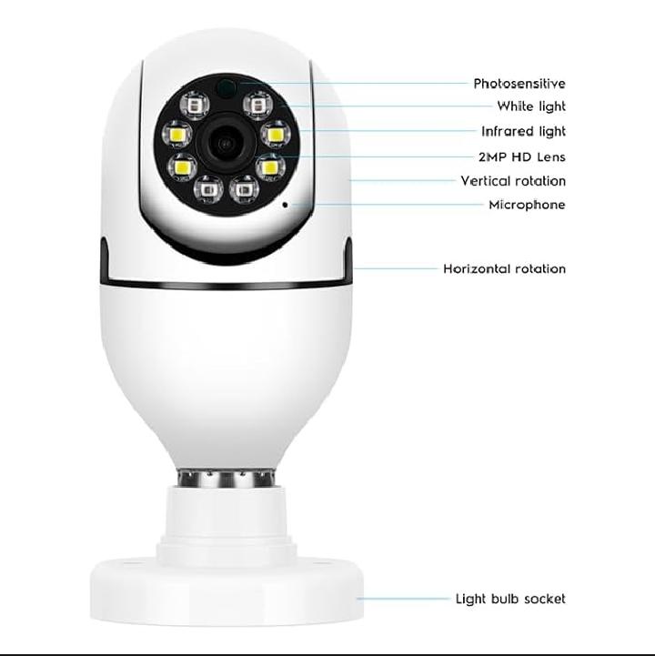 360-View Security Camera Easy Install White ABS