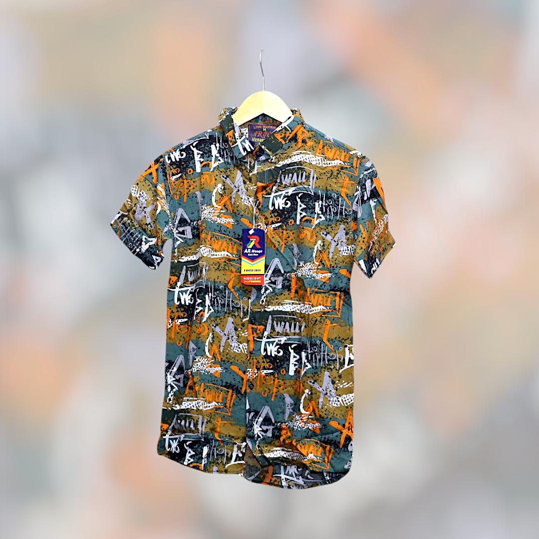 Men Dhanak Printed Track Suit Brown Orange White 2Pcs