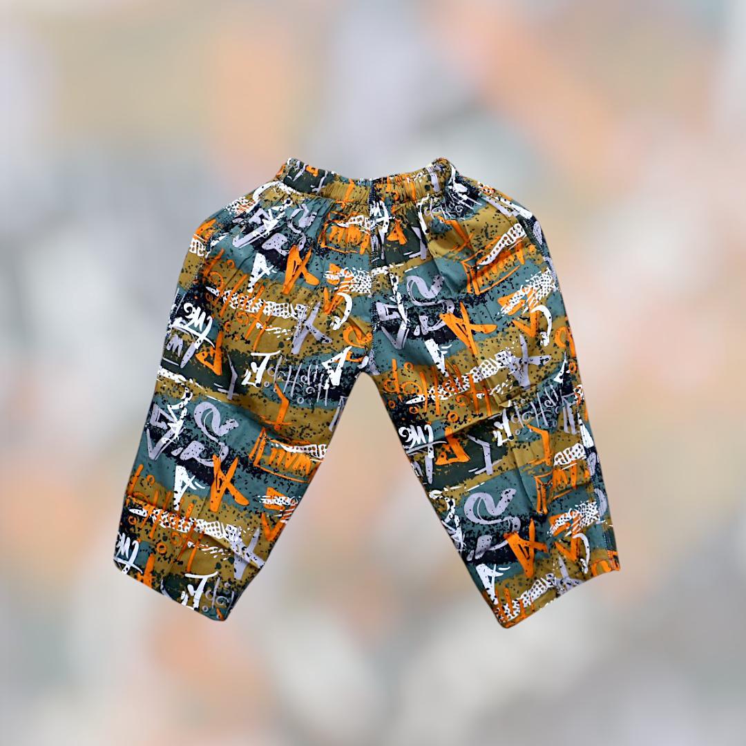 Men Dhanak Printed Track Suit Brown Orange White 2Pcs