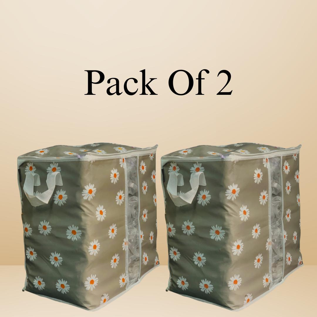 Blue Floral Storage Bags Pack of 2