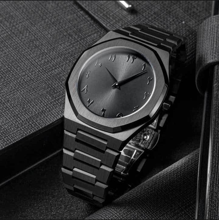 Black Luxury Watch for Men Water Resistant Stainless Steel