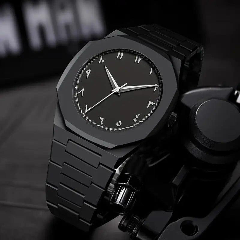 Black Luxury Watch for Men Water Resistant Stainless Steel