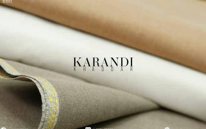 Unstitched Khaddar Suit Off-White Winter Warm Pakistan