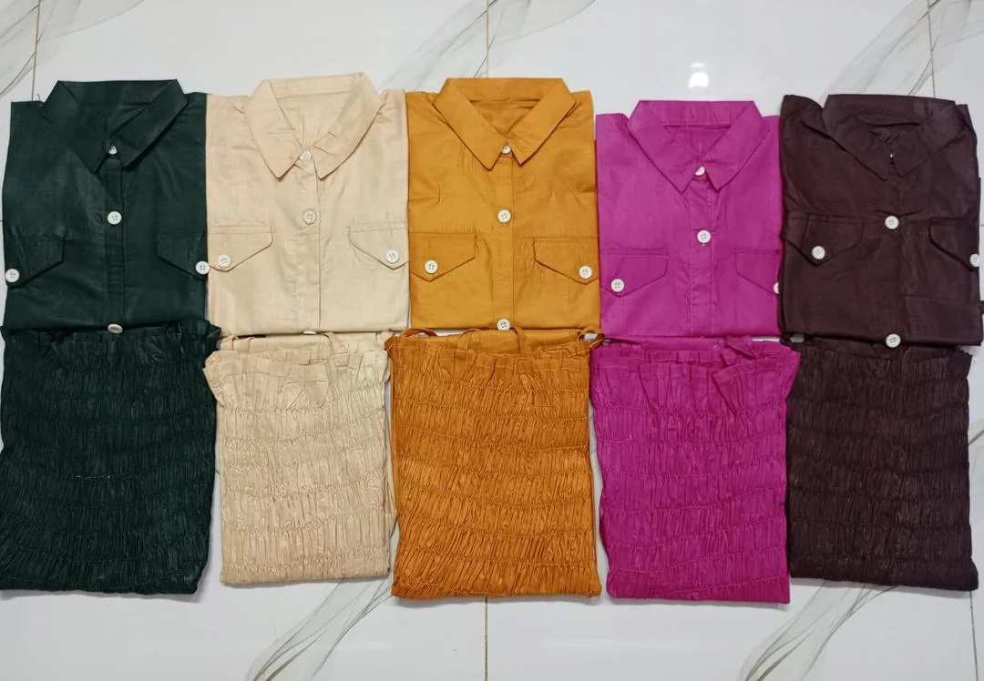 2 Pcs Women's Stitched Cotton Lawn Plain Maxi and Jacket