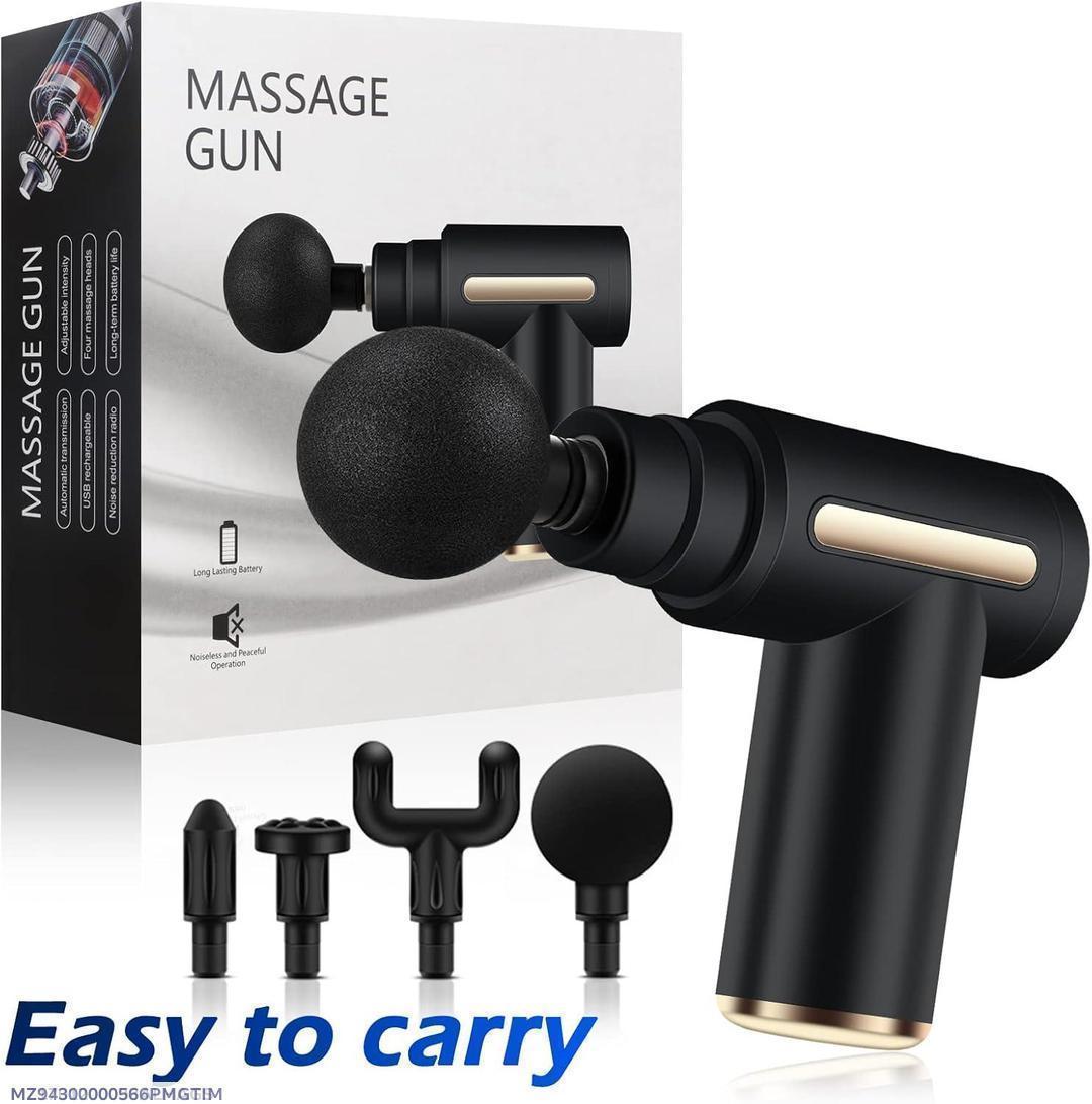 Rechargeable Massage Gun Black with 4 Heads