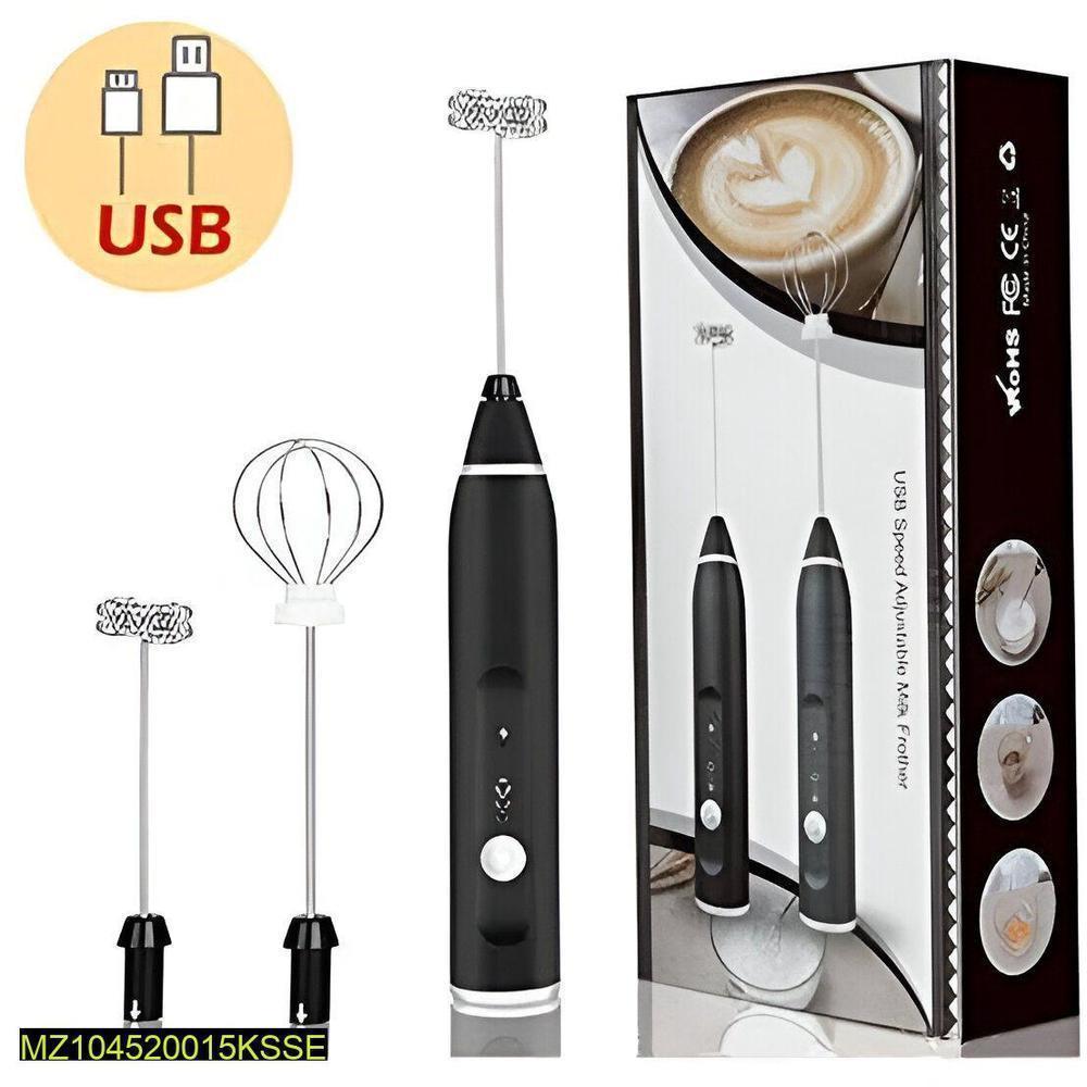 USB Rechargeable Coffee Milk Frother Stainless Steel 2 Pcs