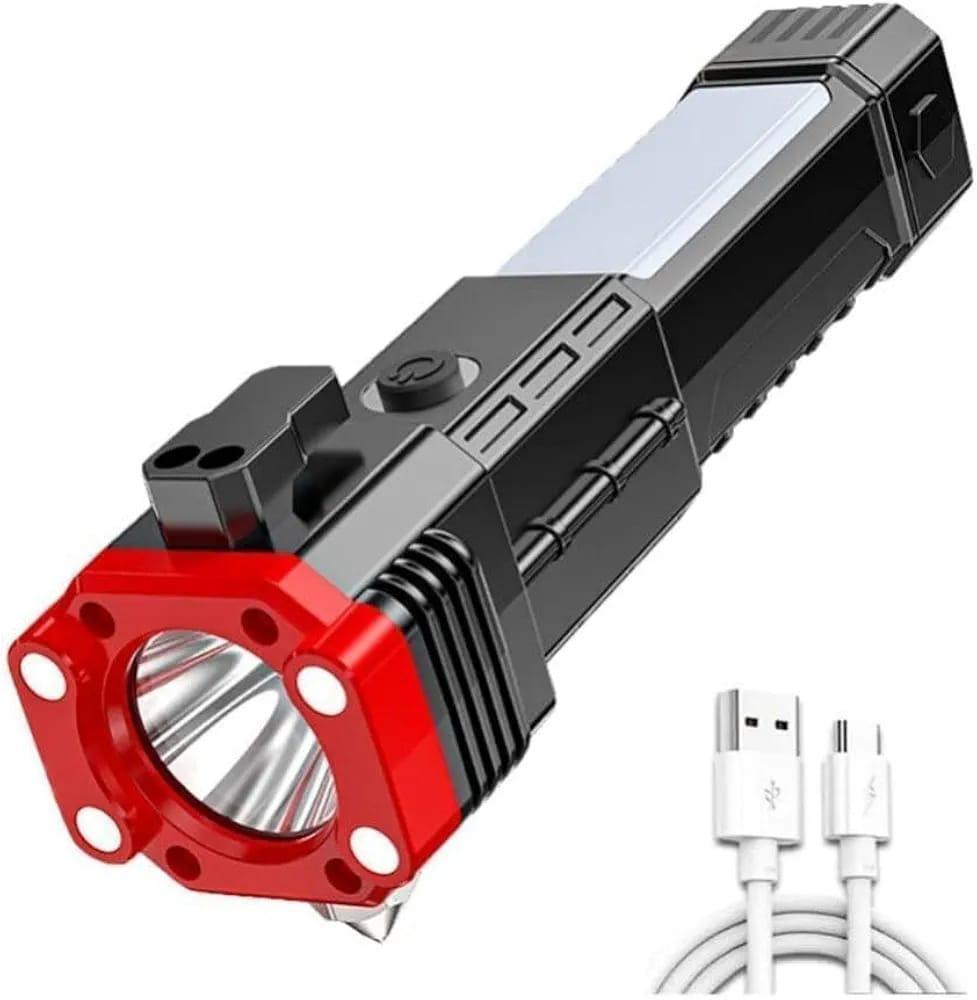Rechargeable LED Search Light Black Red ABS 200g