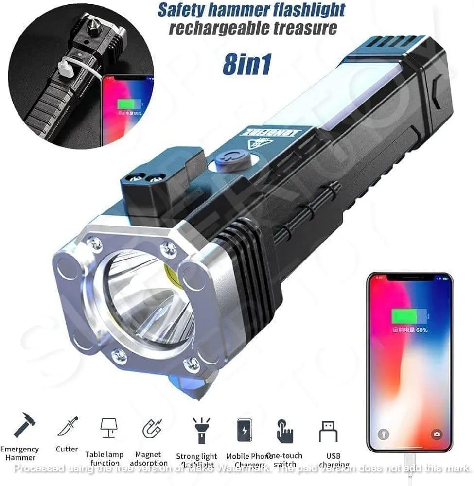 Rechargeable LED Search Light Black Red ABS 200g