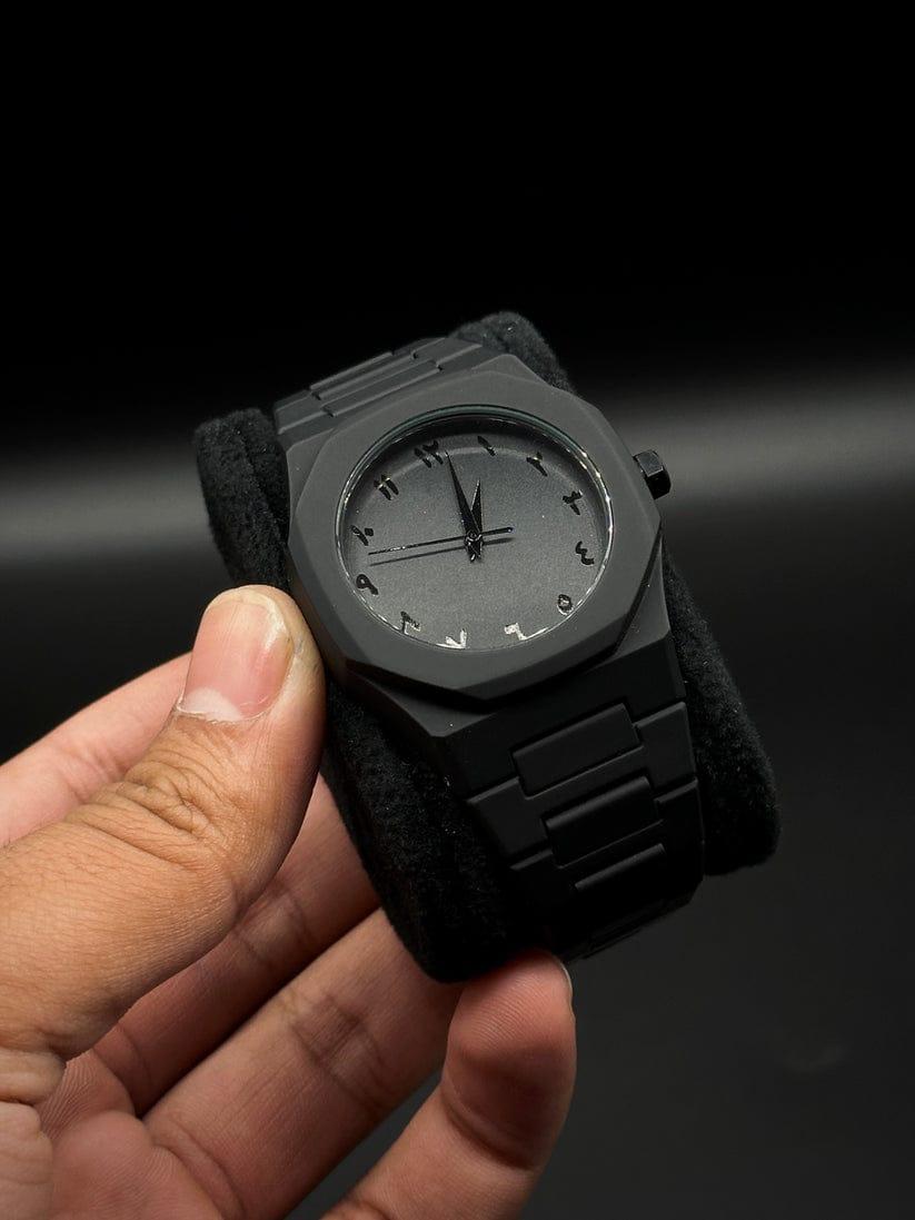 Unisex Black Quartz Analogue Watch with Strap