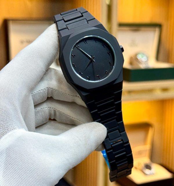 Unisex Black Quartz Analogue Watch with Strap