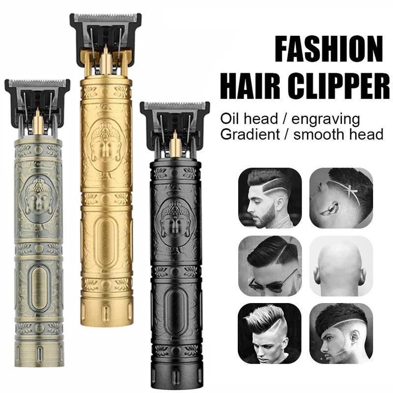 Golden Rechargeable Men's Hair Trimmer with 4 Combs